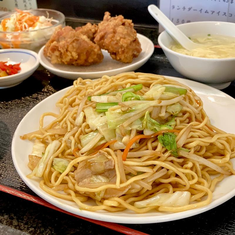 焼きそば定食(深井飯店)