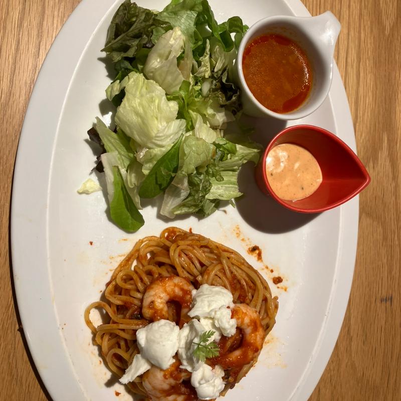 海老トマトパスタ(むさしの森珈琲 岡崎竜美丘ガーデンプレイス店)