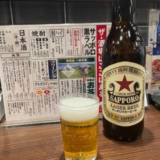 サッポロ黒ラベル 大瓶(酒場スタンド ニューツルマツ 上本町ハイハイタウン店)