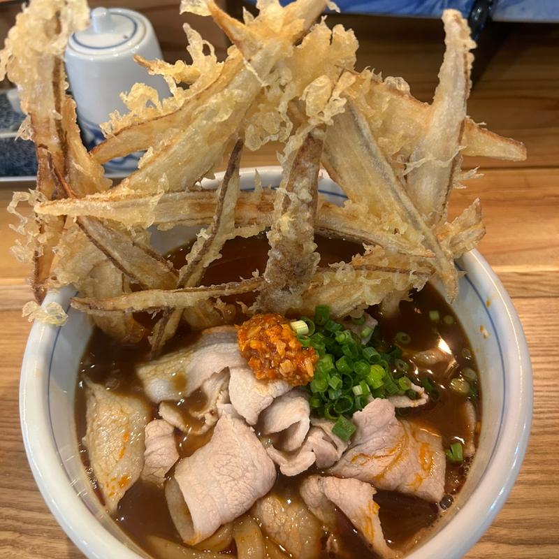 辛味噌肉ごぼう天うどん(うどんマルナナ)