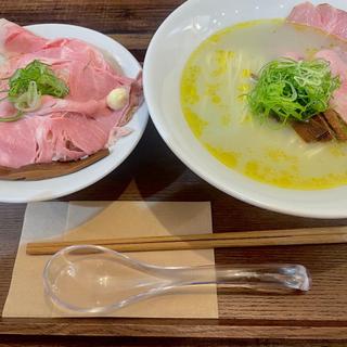 牡蠣塩ラーメン＋肉丼(むかん 初台)