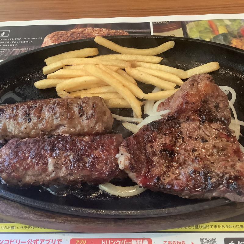 ハンバーグ&特選リブステーキ(ステーキハウス ブロンコビリー高槻若松店)