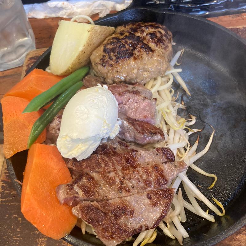 サーロインハンバーグセット(ビフテキ居酒屋 うえすたん 警固店)