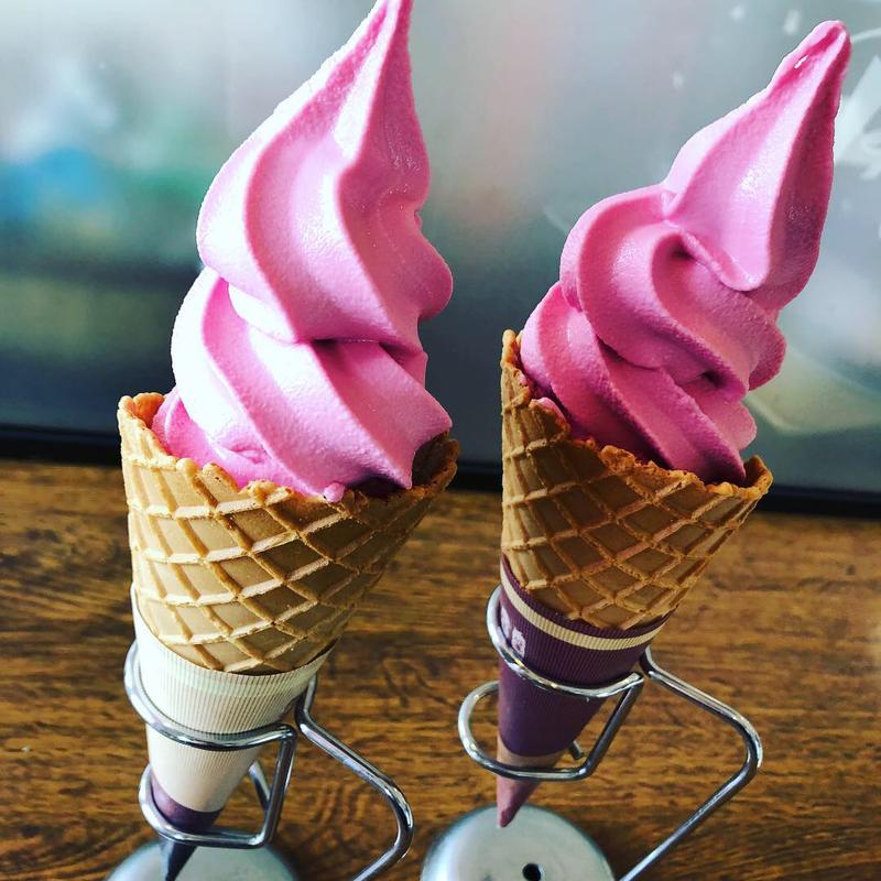 バラのソフトクリーム(パティオ　京成バラ園)