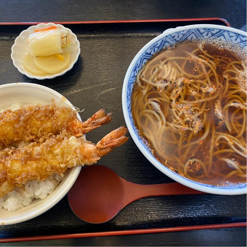 かけ、海老天丼（ミニ）(小月庵 （コゲツアン）)