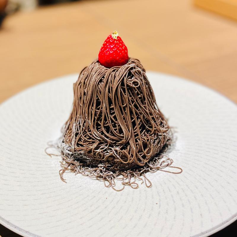 焙鷹　ほうじ茶の生搾りモンブラン(神楽坂 茶寮 本店)