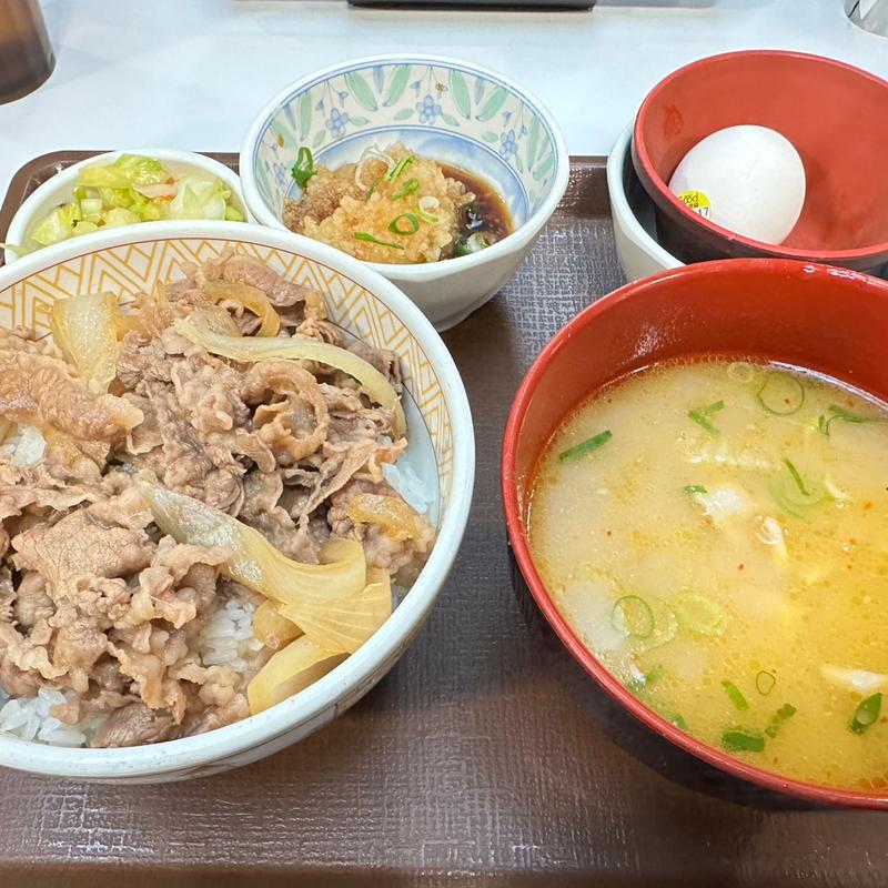 おろしポン酢牛丼の3点セット(すき家 新4号BP上三川店 )