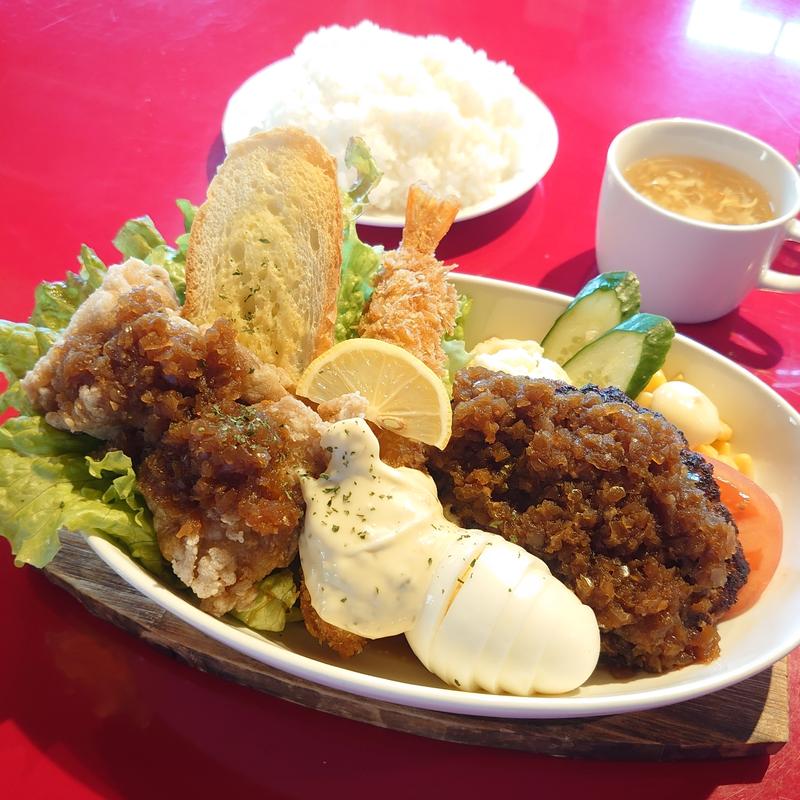 ランチD ミックスグリル＆ライス(カフェレストラン カウタウン)