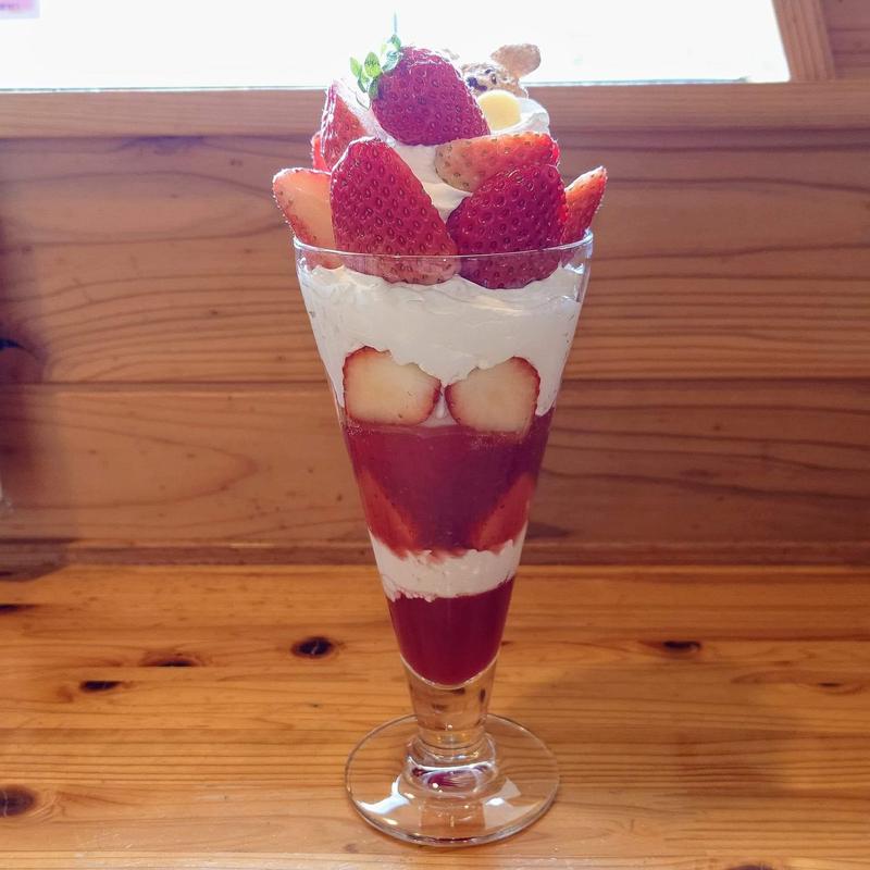 初摘み苺パフェ(フルーツ工房 えふ )