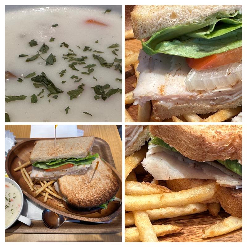 ターキーサンドイッチ➕クラムチャウダー(KUA`AINA ビナフロント海老名店)