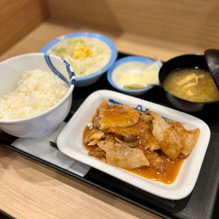 厚切り豚カルビ生姜焼き定食(松屋 すすきの店)