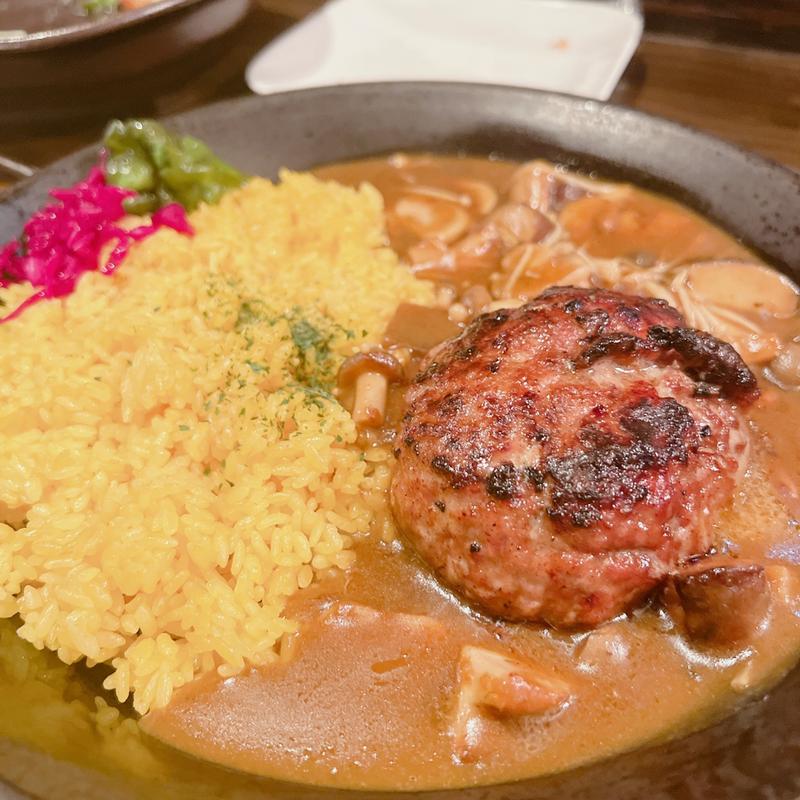 きのこカレー(ハンバーグ)(ビストロそのまんま)