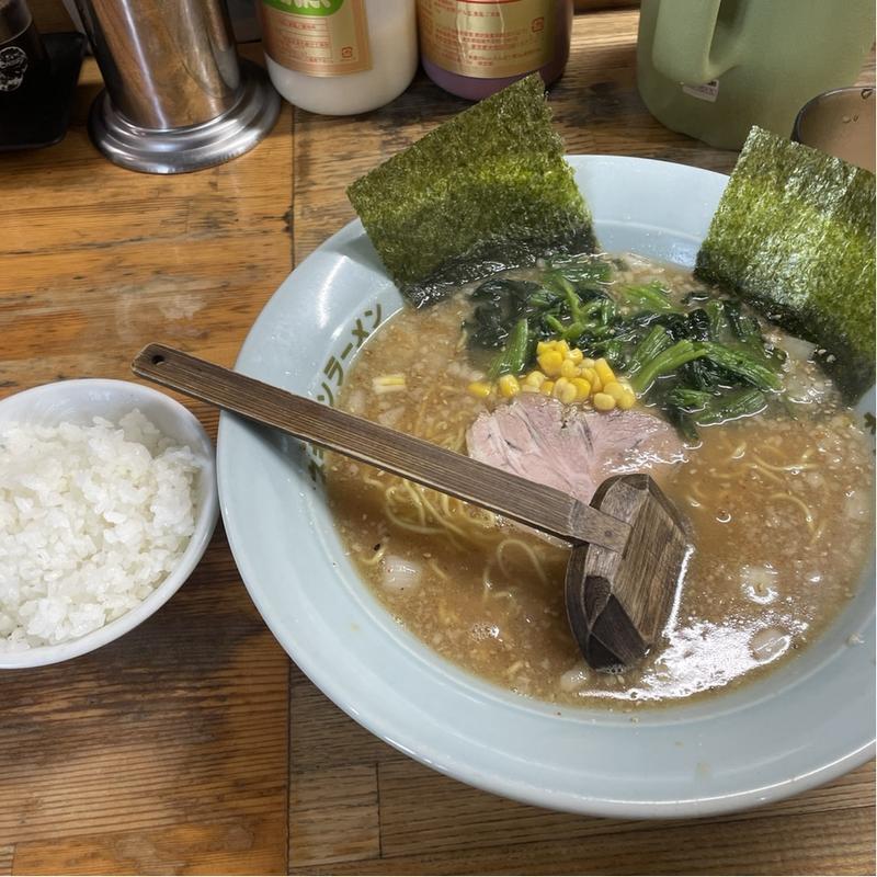 味噌ラーメン　ほうれん草　半ライス(ラーメンショップ椿 上彦川戸店)