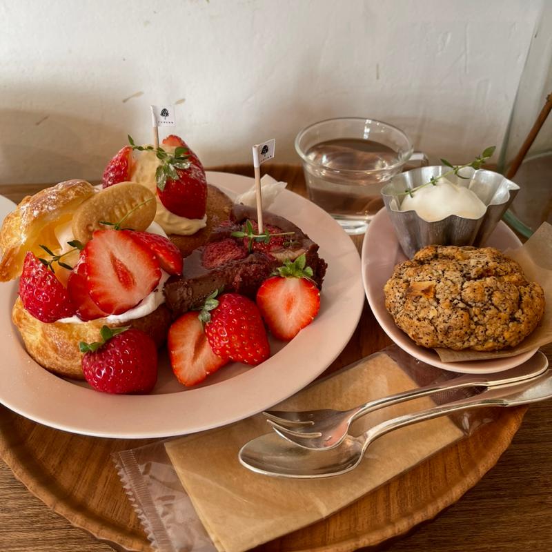 スコーンプレート&お祝いのシュークリーム(anzu to momo)