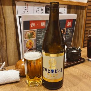 アサヒ生ビール通称マルエフ中瓶(焼肉乙ちゃん 本店)
