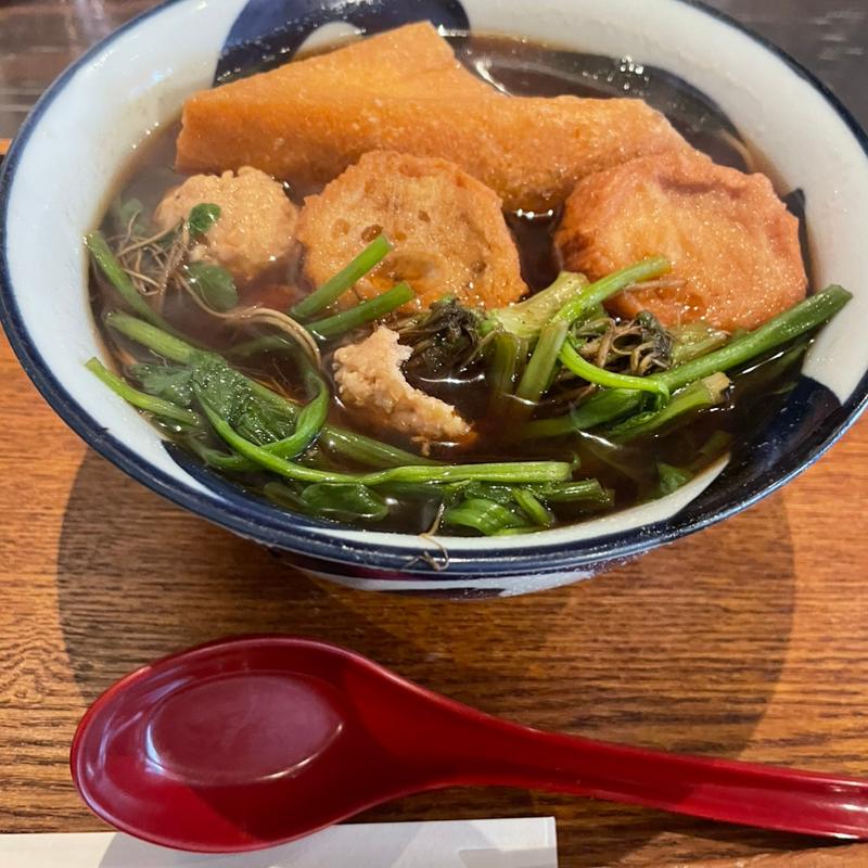 セリと仙台麩　軍鶏つくね蕎麦(じき 南2条店)