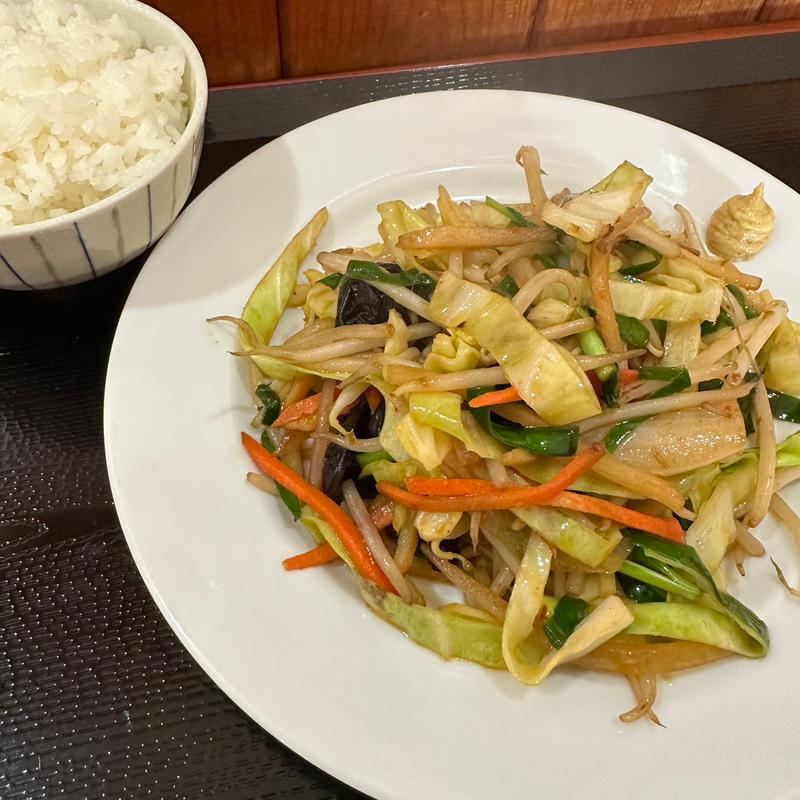 野菜炒め、小ごはん(豊味軒)