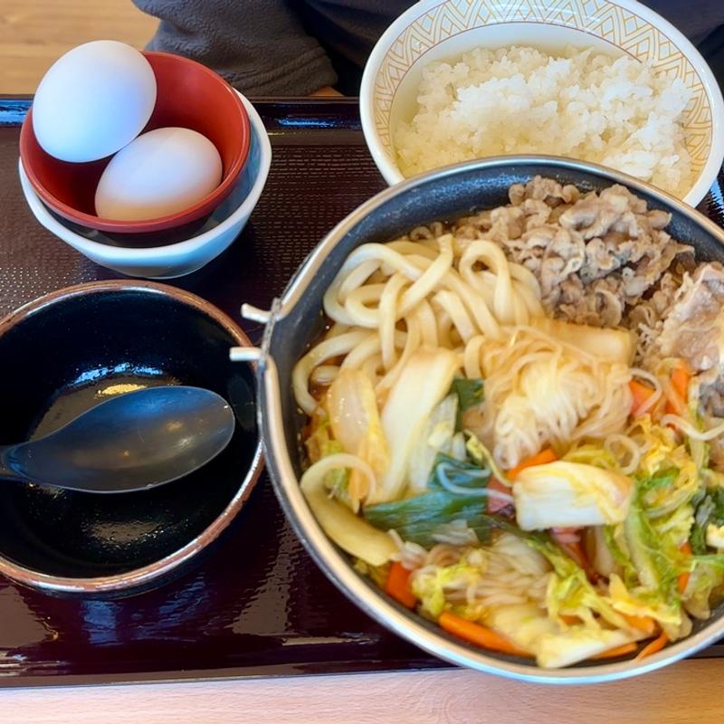 牛すき鍋定食 肉盛(すき家 船橋日大前店)