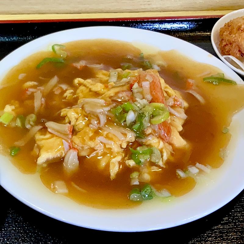 カニ玉子あんかけ定食(中華料理 悦来閣)