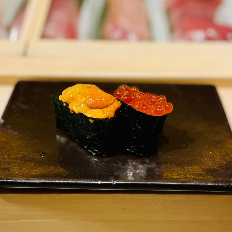 ランチ限定おまかせ握りコース　うに・いくら(意気な寿し処 阿部 青山店)
