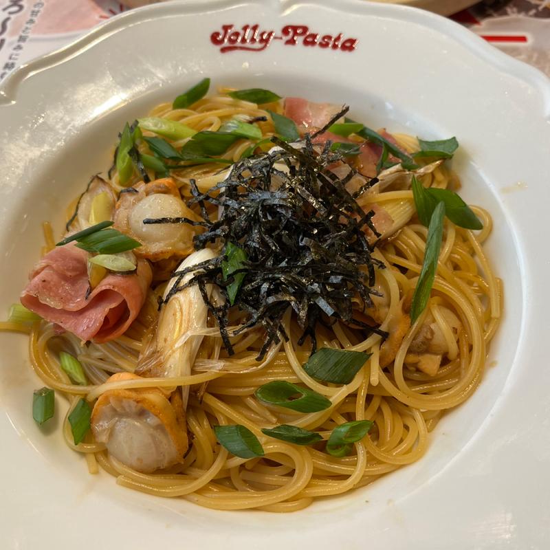 パンチェッタと帆立の焦がし醤油ソース(ジョリーパスタ　福岡中尾店)