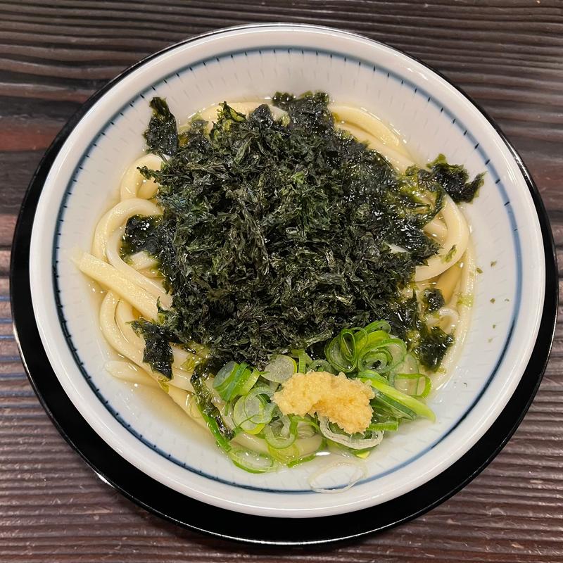 あおさ海苔うどん(馬車道うどん 頑陣本店)