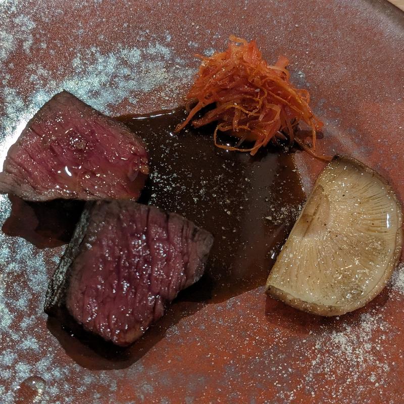 蝦夷鹿の炭火焼 焼き芋/金時人参(Add)