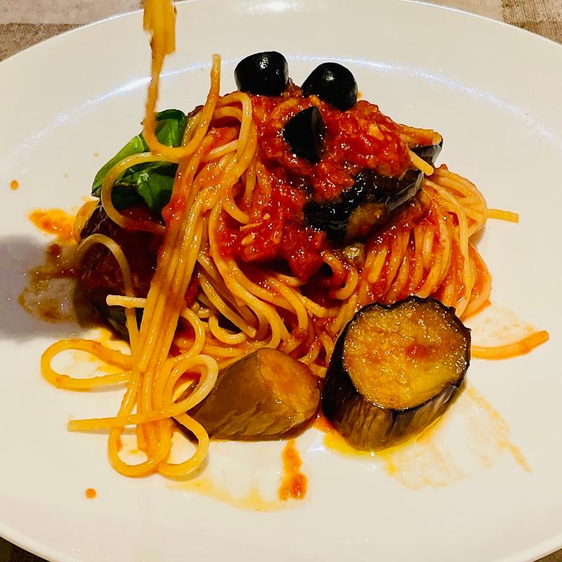 ディナーコース　トマトと茄子のパスタ(ラ・パスタ陶 和光店)