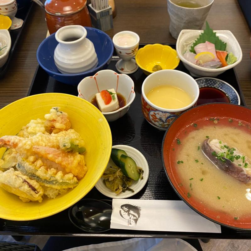 天丼と魚の荒汁定食(さかな家そう馬 柳川店)