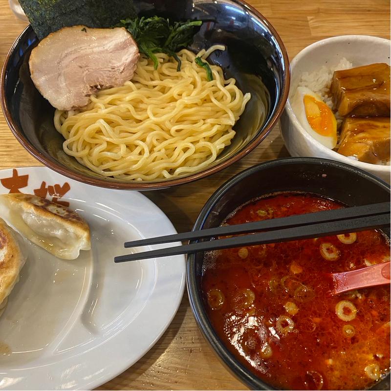 特製つけ麺あかつけ　ざく丼　餃子(ラーメン大桜 大和鶴間店)