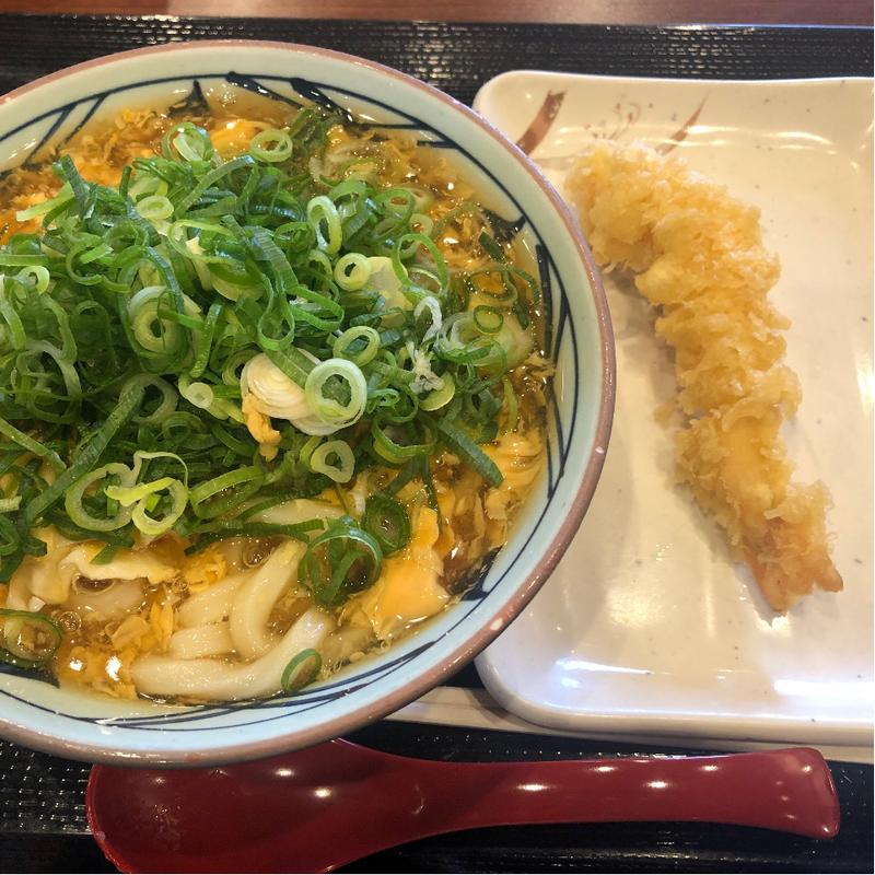 玉子あんかけ　海老天トッピング(丸亀製麺松戸二十世紀が丘)