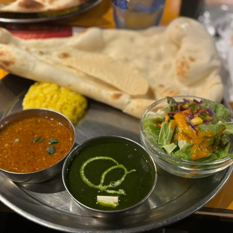 カレー2種が選べるランチセット(インド料理ムンバイ九段店)