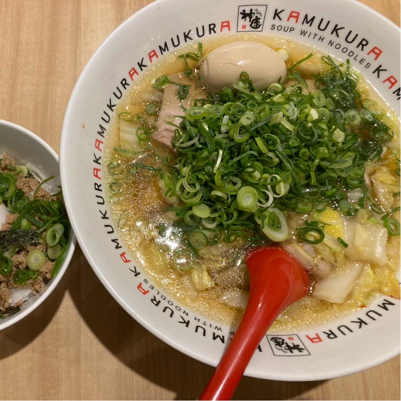 煮卵ネギラーメン(どうとんぼり神座 グランスタ八重北店)