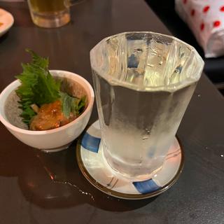 いかの塩辛＆コップ酒(ぱぶ茶屋 祭)