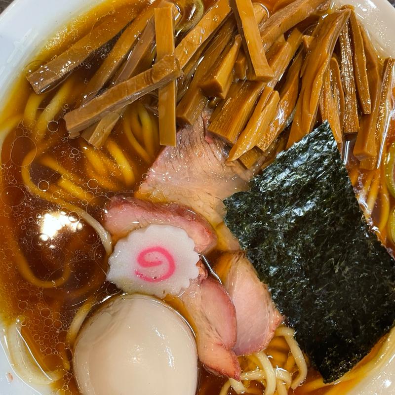 東京醤油ラーメン　大盛　味玉　めんま(自家製麺 うるち)