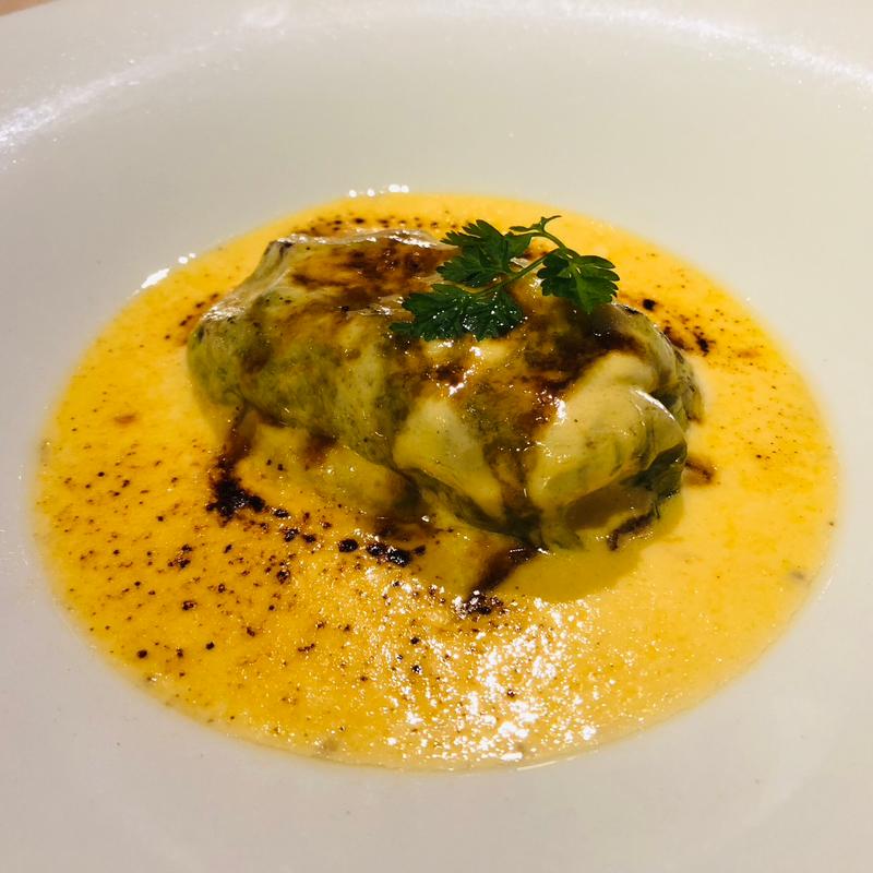 艶っぽいサバイヨンソースのシーフードグラタン_オリジナルスペシャルコース(フランス厨房 旬彩 中央駅店 )