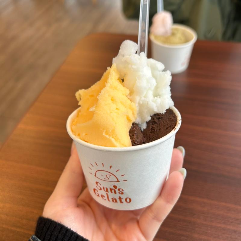 早生みかんとチョコラータとレモン(Sun's Gelato)