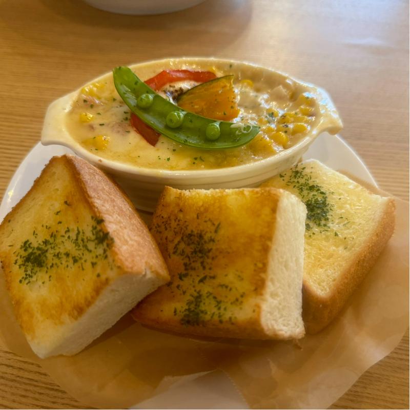 コーンクリームドリア &ガーリックトースト(AN'S CAFE)