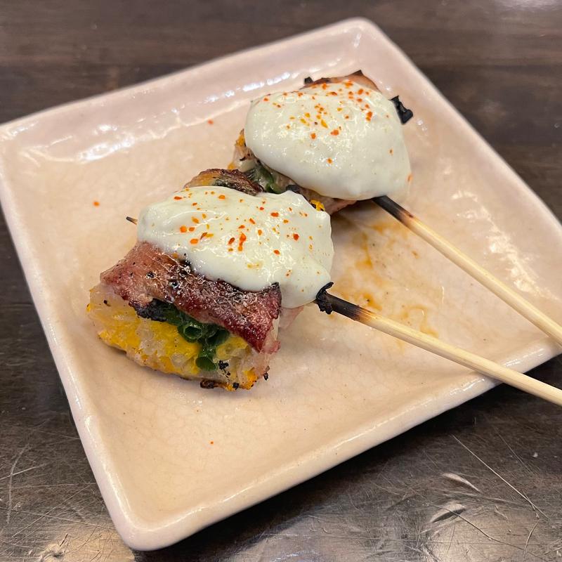 白菜の豚バラ巻き串(立呑み 焼きとん 大黒 住吉店)