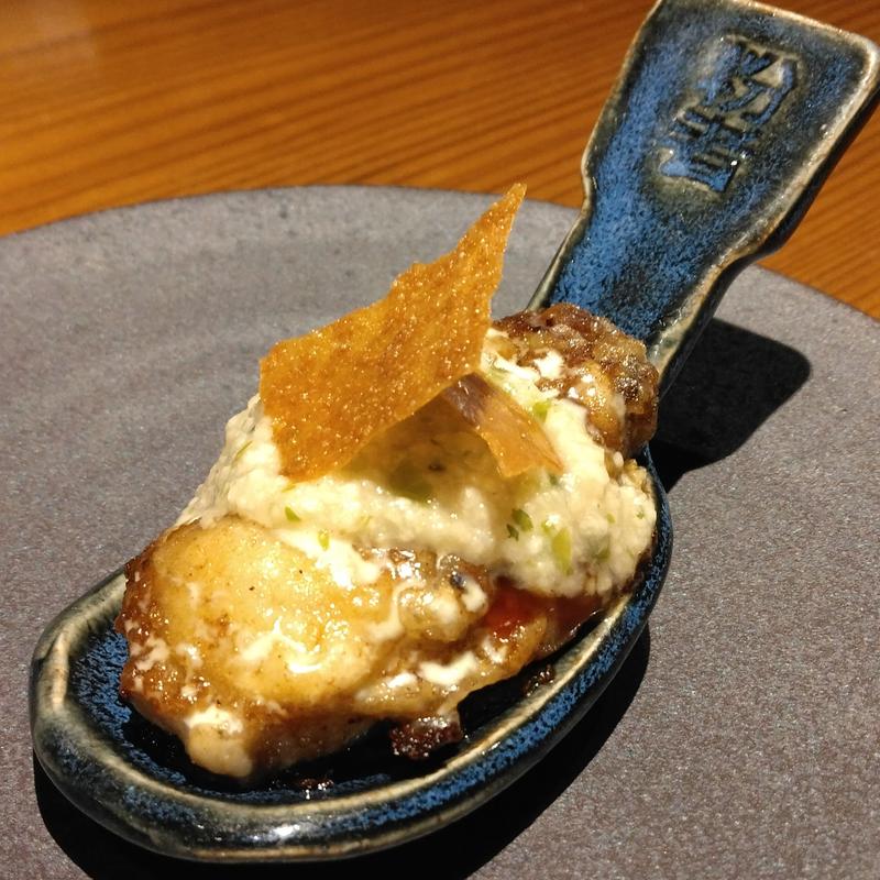 牡蠣のワンスプーン(創作鉄板 粉者東京)