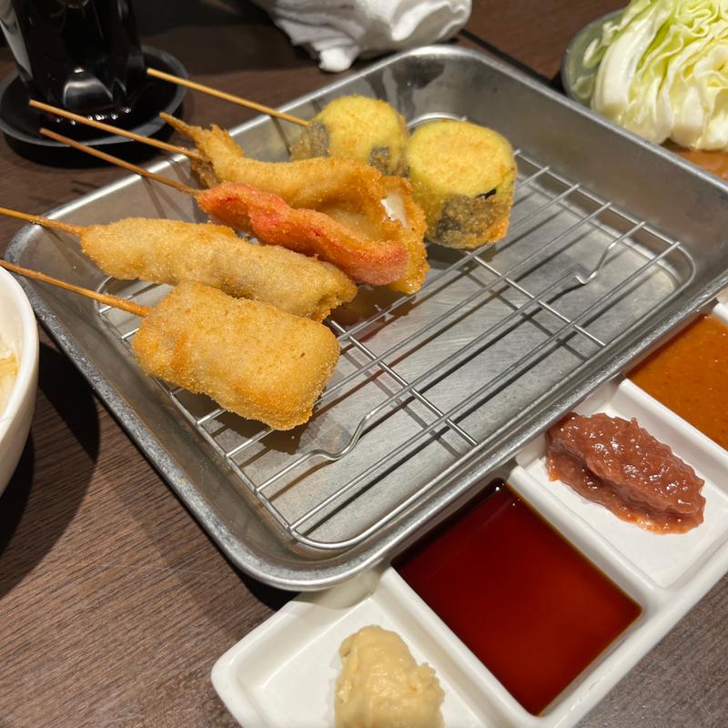 串揚げおまかせ5本盛り(串あげの四文屋)