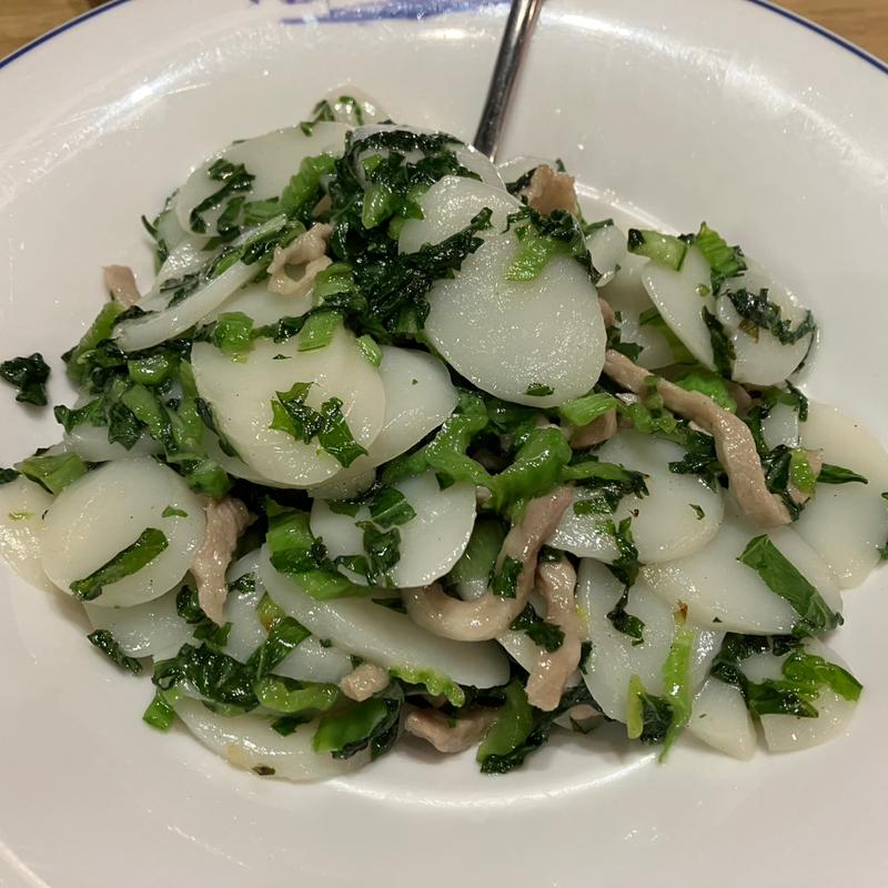 Fried Rice Cake w. Shredded Pork & Potherb Mustard(Nan Xiang Xiao Long Bao-Manhattan)