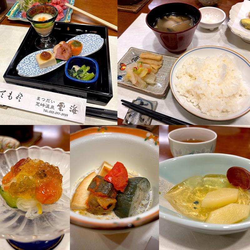 夕食(まつだい芝峠温泉 雲海)