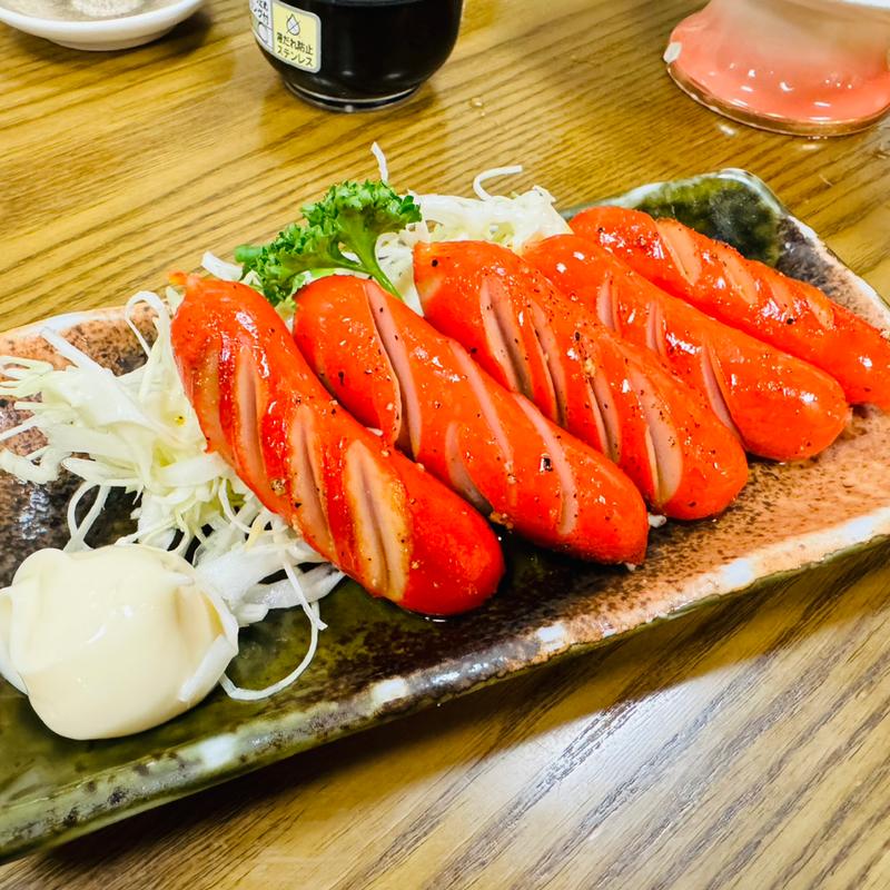 赤ウインナー焼き(串焼き 与兵)