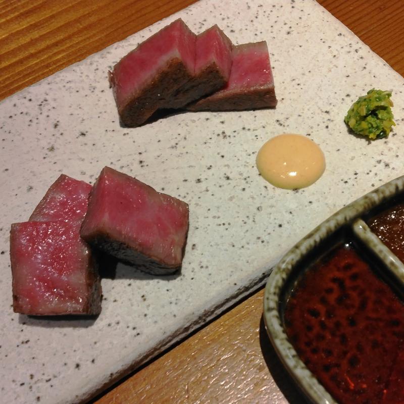 76℃焼き 和牛ステーキ1種 約60g(創作鉄板 粉者東京)