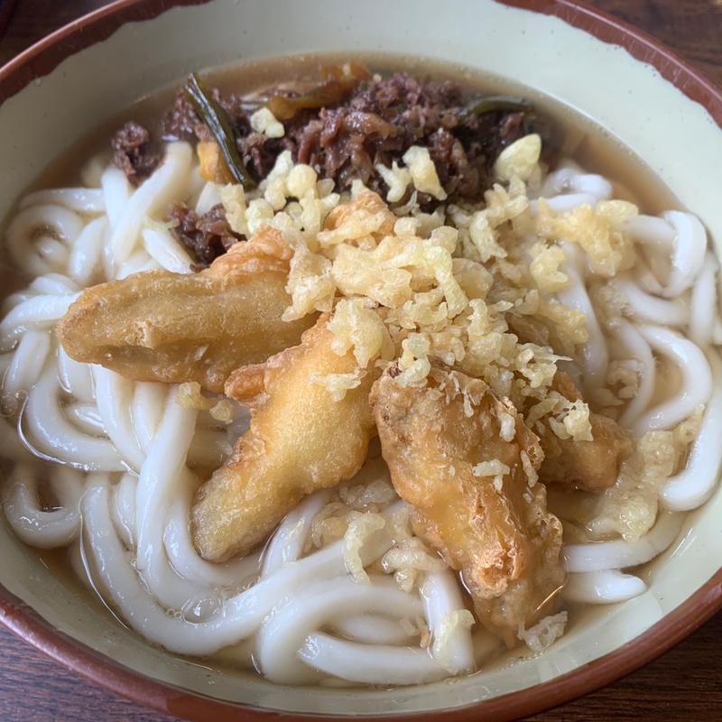 肉ごぼう天うどん(大盛)(牧のうどん 奈多店)