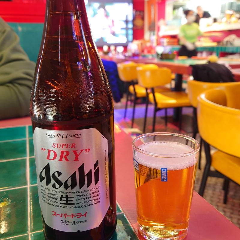 アサヒスーパードライ中瓶(撒椒小酒館上野店)