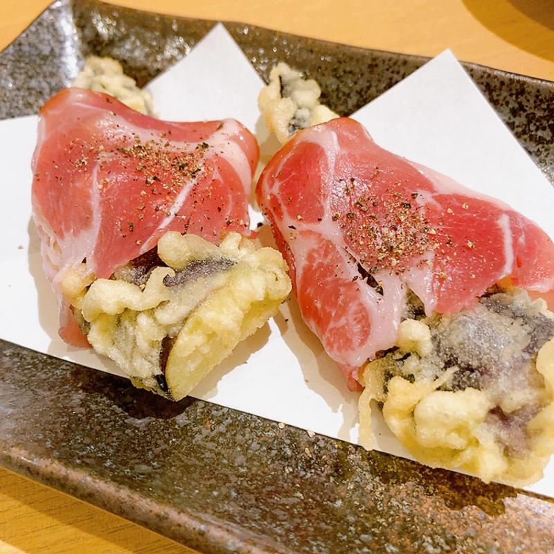 茄子プロシュート(天ぷらと寿司 こじま 広島店)