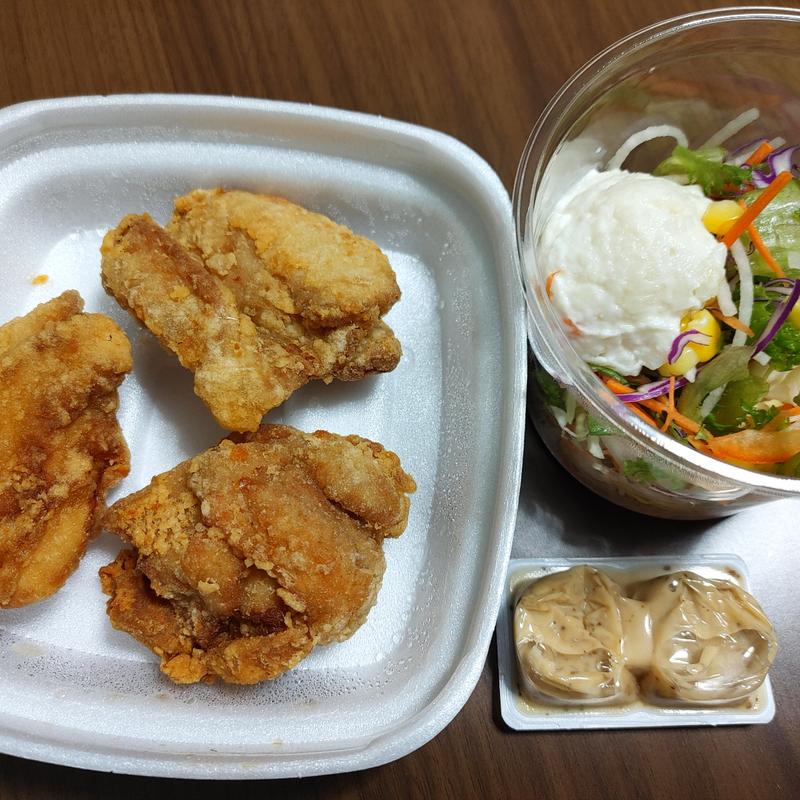 ポテトサラダ＋から揚げ3個(吉野家 市川鬼高店)