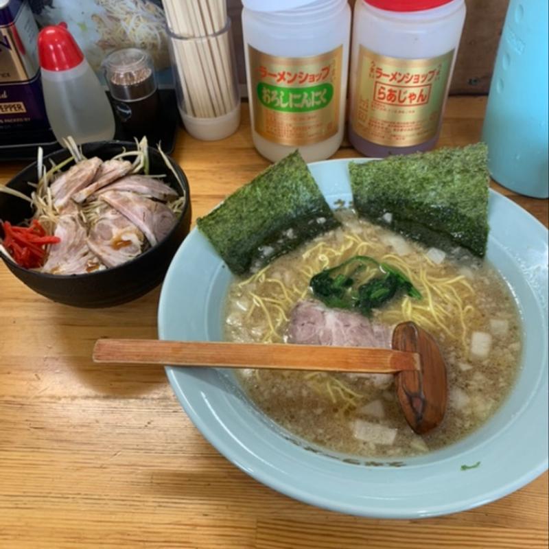 モーニングサービスラーメン　ネギチャーシュー丼(ラーメンショップ椿 上彦川戸店)
